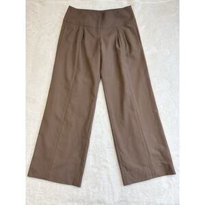 Bally Womens Sz 6 Wool Blend Wide Leg Italy Designer Pants Trousers Beige